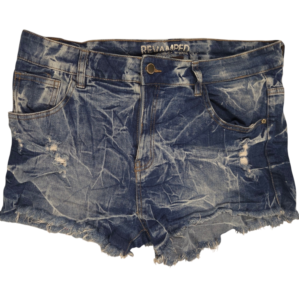 Revamped Distressed Blue Jean Shorts